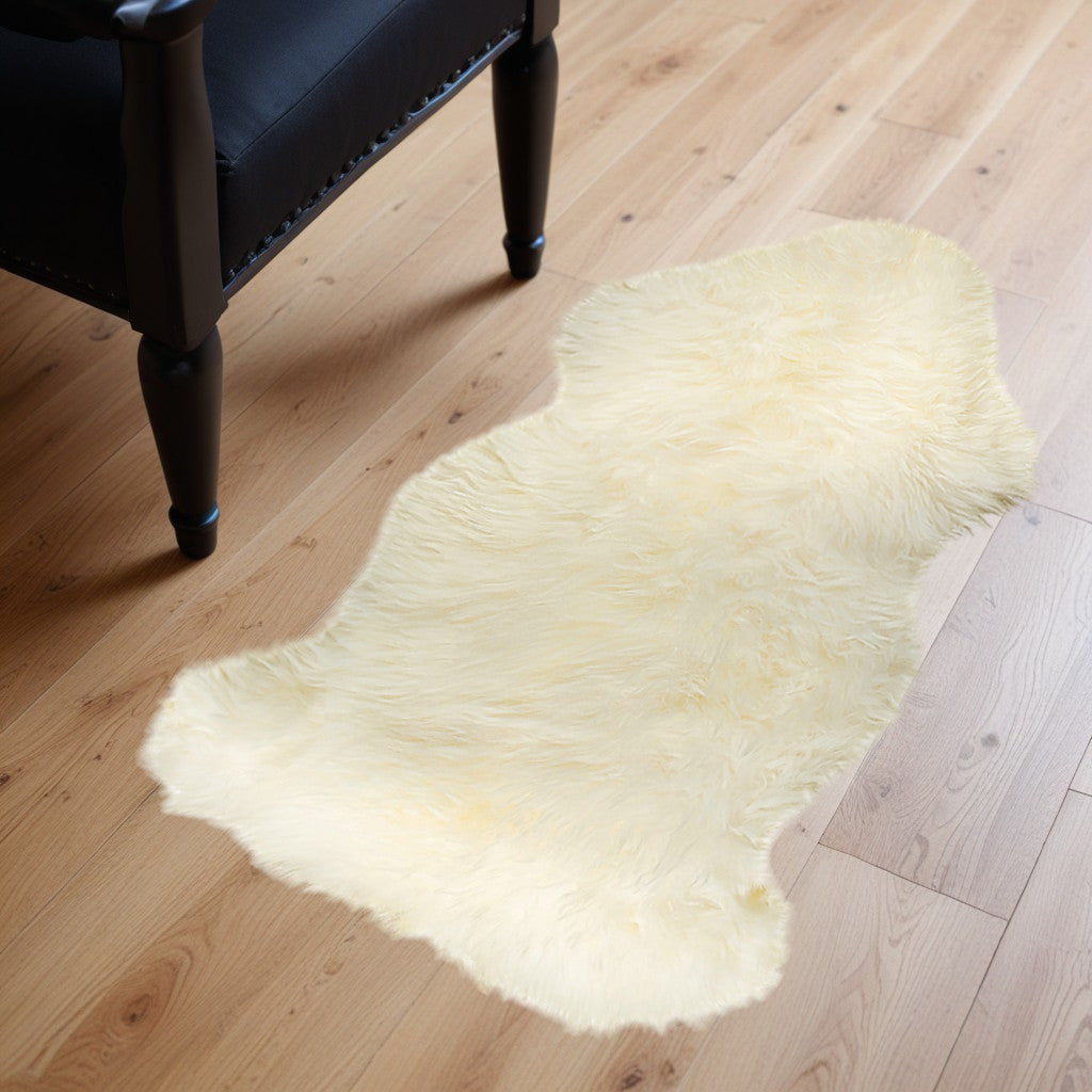 2' X 3' Gold Sheepskin Non Skid Area Rug