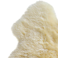 6' Runner Gold and White Wool Shag Sheepskin Area Rug — sheepskin area rug 4