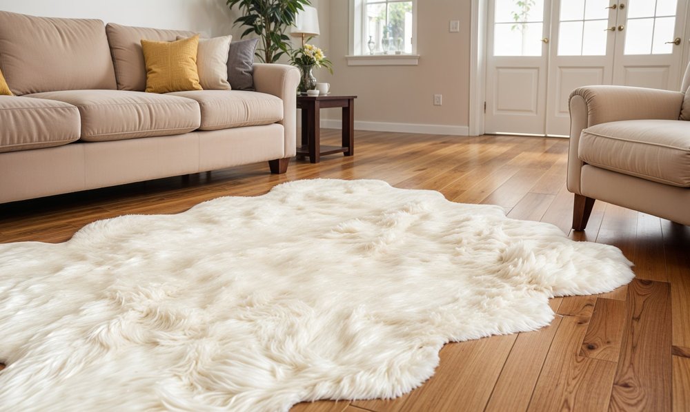 6' X 8' Natural New Zealand Sheepskin Area Rug