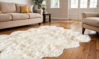 6' X 8' Natural New Zealand Sheepskin Area Rug 8