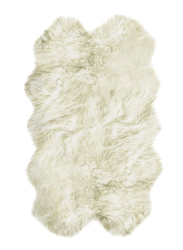 4' X 6' Natural Genuine Sheepskin Handmade Area Rug