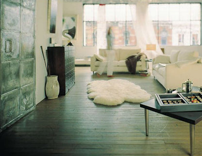 4' X 6' Natural Genuine Sheepskin Handmade Area Rug