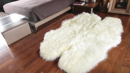 4' X 6' Natural Genuine Sheepskin Handmade Area Rug