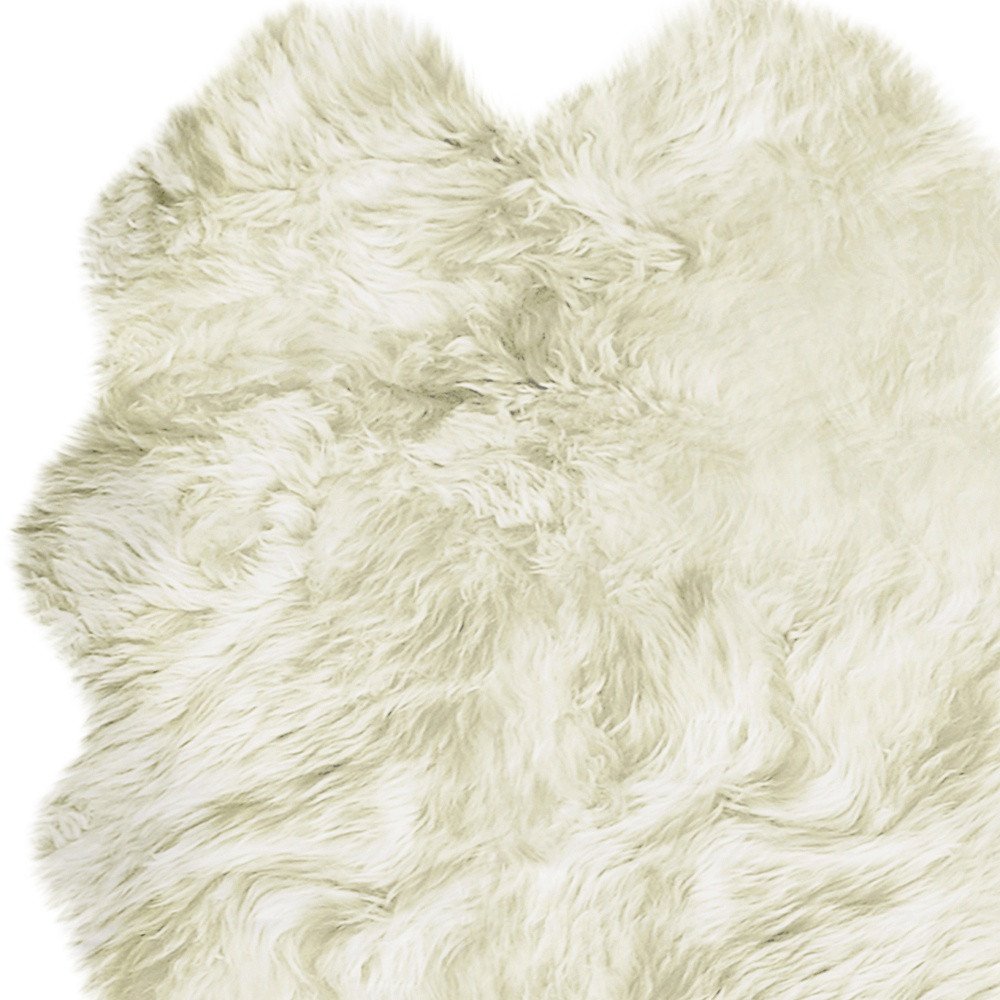 4' X 6' Natural Genuine Sheepskin Handmade Area Rug
