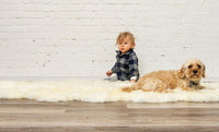 6' X 6' Natural Sheepskin Non Skid Area Rug 3