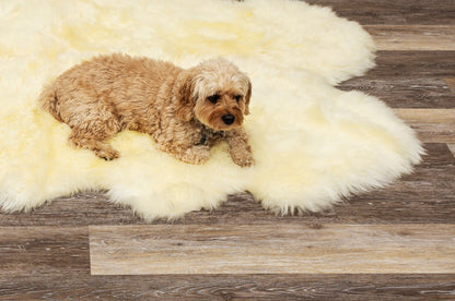 6' X 6' Natural Sheepskin Non Skid Area Rug