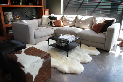 6' X 6' Natural Sheepskin Non Skid Area Rug