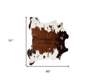 Cowhide Print Hand Knotted Rug – Brown & White Accent — cowhide area rug 4