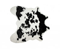 Cowhide Print Hand Knotted Rug – Brown & White Accent — cowhide area rug 8