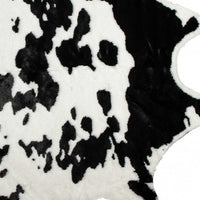 Cowhide Print Hand Knotted Rug – Brown & White Accent — cowhide area rug 12