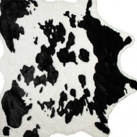 Cowhide Print Hand Knotted Rug – Brown & White Accent — cowhide area rug 13