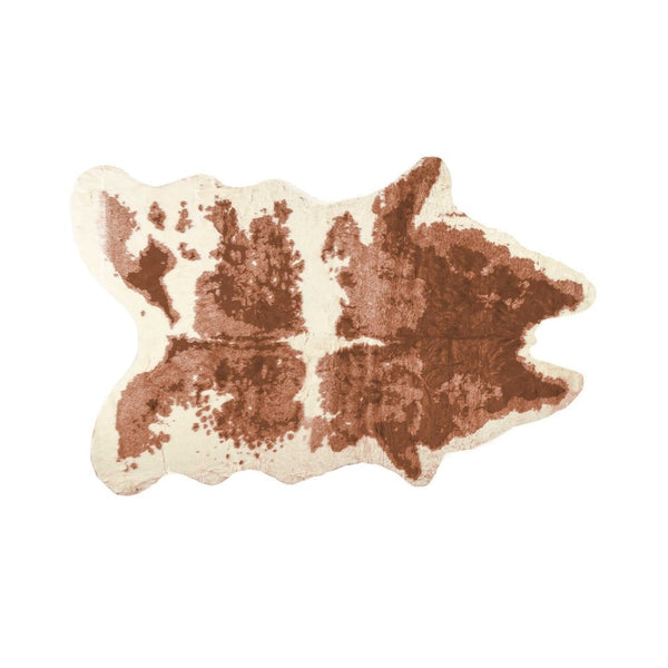 Faux Cowhide Area Rug – Brown & Ivory Animal Print