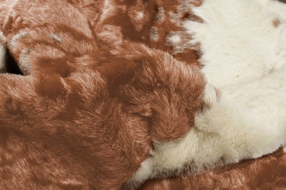 Faux Cowhide Area Rug – Brown & Ivory Animal Print