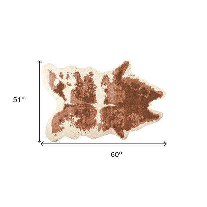Faux Cowhide Area Rug – Brown & Ivory Animal Print