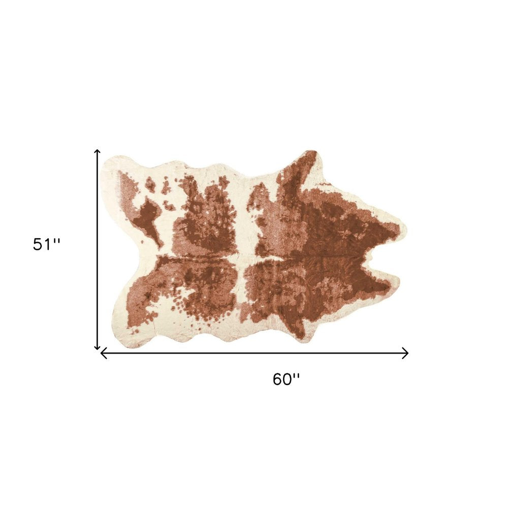 Faux Cowhide Area Rug – Brown & Ivory Animal Print