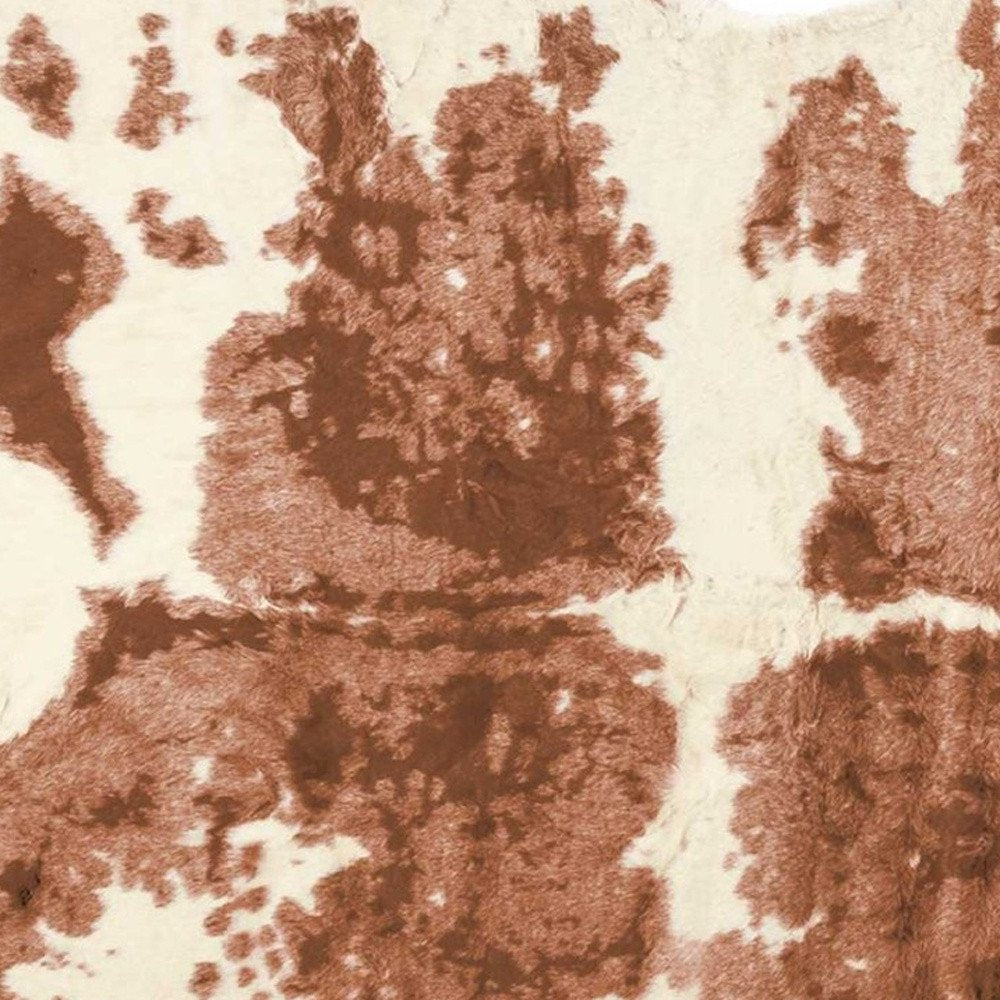 Faux Cowhide Area Rug – Brown & Ivory Animal Print