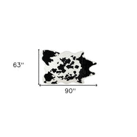 Cowhide Print Washable Rug – Black & White, Stain Resistant — cowhide area rug 10