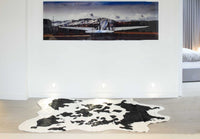Cowhide Print Washable Rug – Black & White, Stain Resistant — cowhide area rug 4
