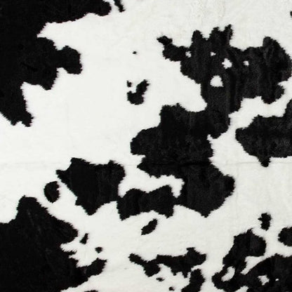 Cowhide Print Washable Rug – Black & White, Stain Resistant