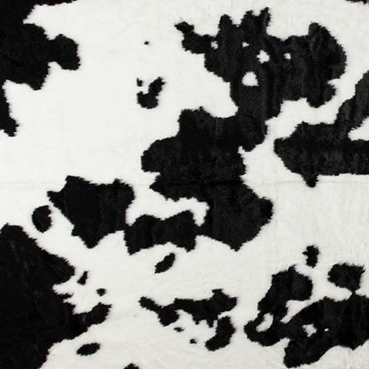 Cowhide Print Washable Rug – Black & White, Stain Resistant
