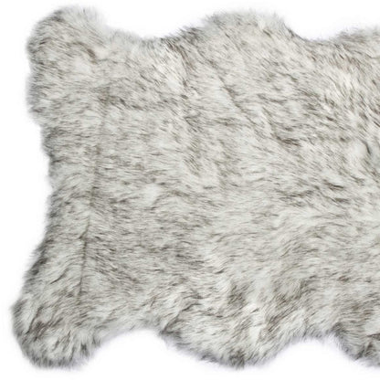 2' X 3' Black Faux Sheepskin Animal Print Washable Area Rug