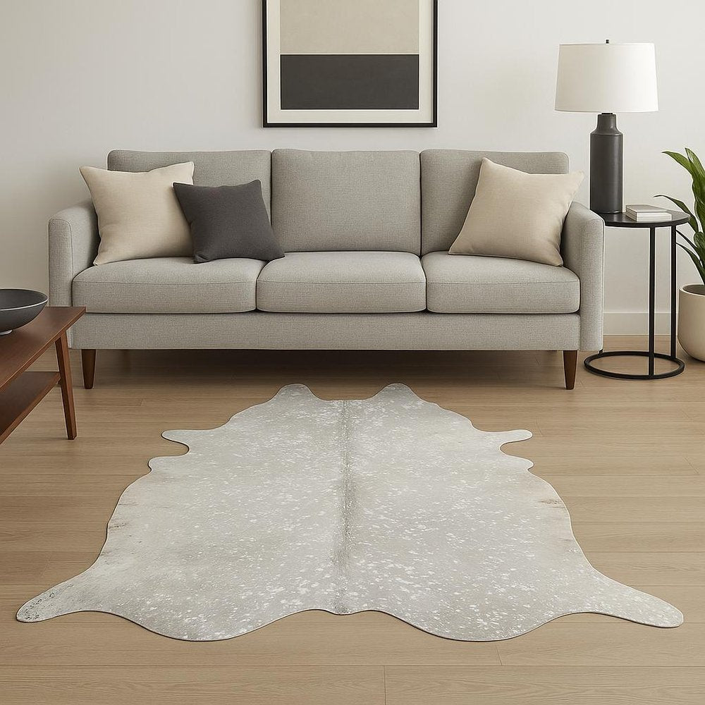**Cowhide Print Area Rug – Natural, Soft & Stylish**