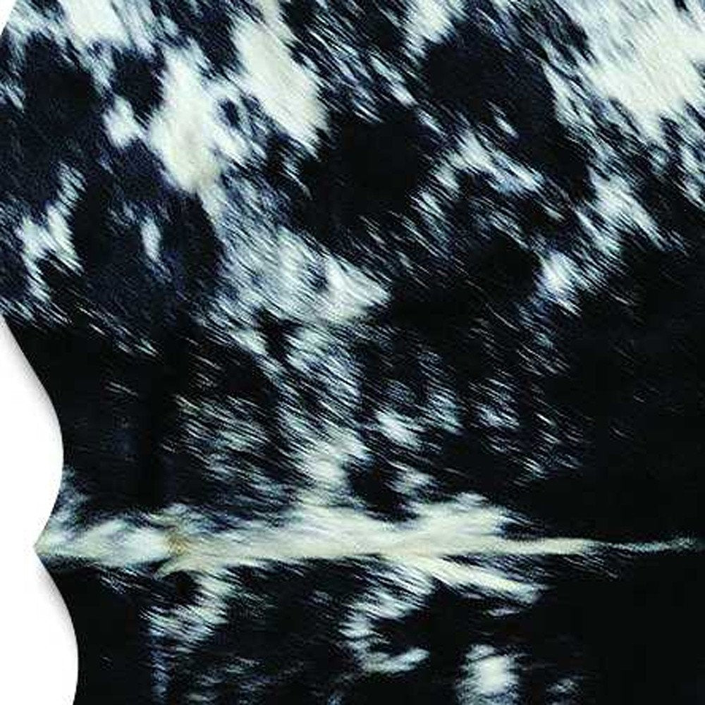 Black Cowhide Animal Print Rug – Stain Resistant, Handmade