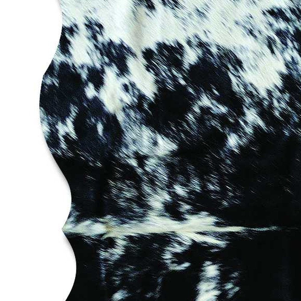 Black Cowhide Animal Print Rug – Stain Resistant, Handmade