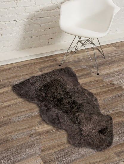 2' X 3' Gold Sheepskin Non Skid Area Rug