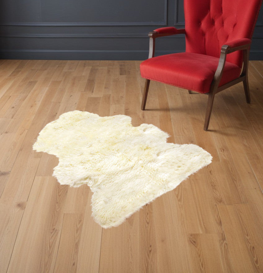 2' X 3' Gold Sheepskin Non Skid Area Rug