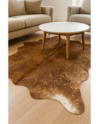 Brown Cowhide Area Rug – Soft, Modern Statement Decor in Living Room — cowhide area rug 9