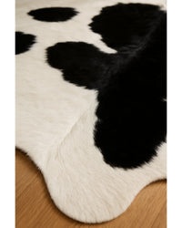 Cowhide Area Rug – Black & White Modern Accent Rug Hide Detail Close-Up — cowhide area rug 10
