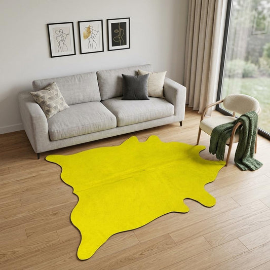 Yellow Cowhide Area Rug