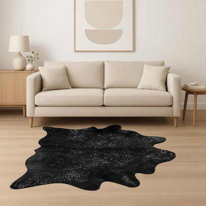 **Cowhide Print Area Rug – Natural, Soft & Stylish**