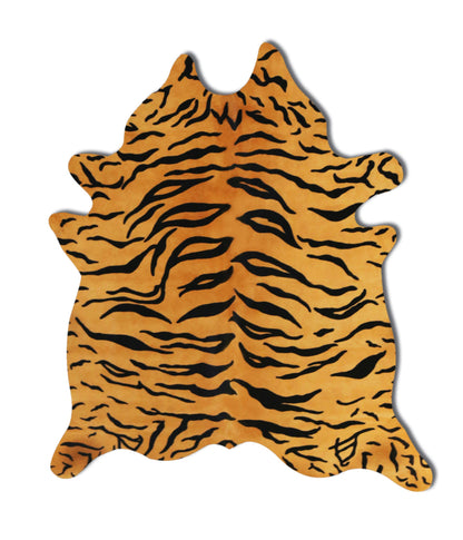 Tiger Chocolate Cowhide Area Rug