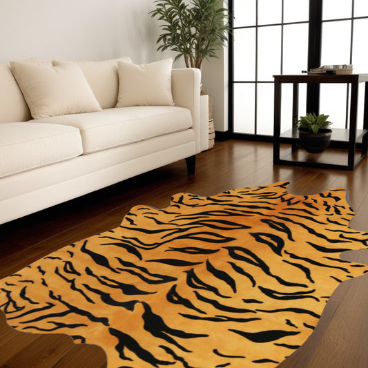 Tiger Chocolate Cowhide Area Rug