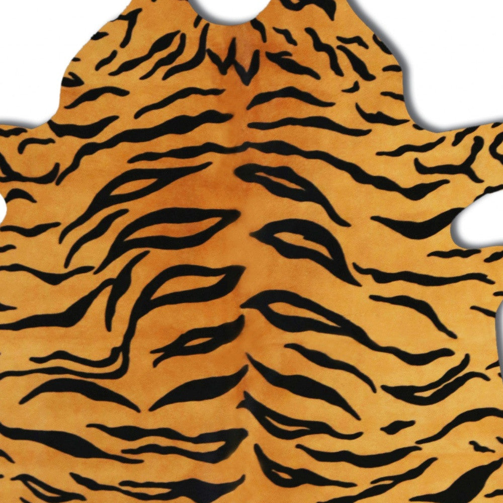 Tiger Chocolate Cowhide Area Rug