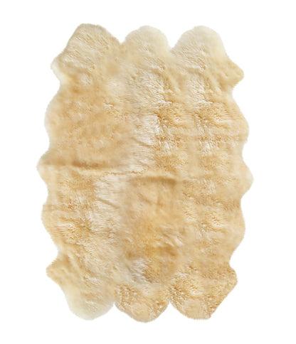 6' X 6' Gold Shag Sheepskin Area Rug