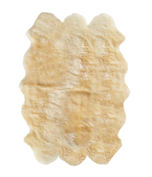 6' X 6' Gold Shag Sheepskin Area Rug