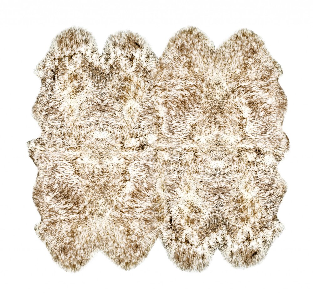6' x 6' Gradient Chocolate Octagon Sheepskin Area Rug — sheepskin area rug