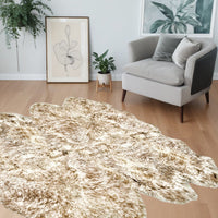 6' x 6' Gradient Chocolate Octagon Sheepskin Area Rug — sheepskin area rug 3