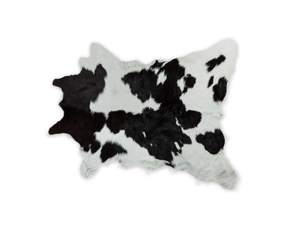 Black Cowhide Area Rug – Handwoven, Stain Resistant