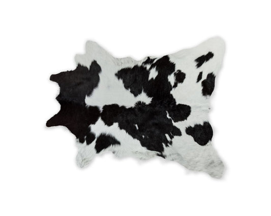 Black Cowhide Area Rug – Handwoven, Stain Resistant