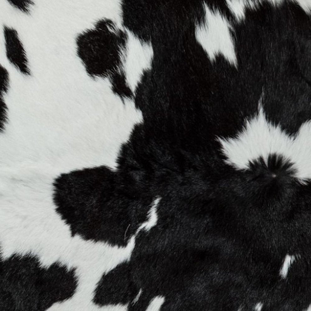 Black Cowhide Area Rug – Handwoven, Stain Resistant