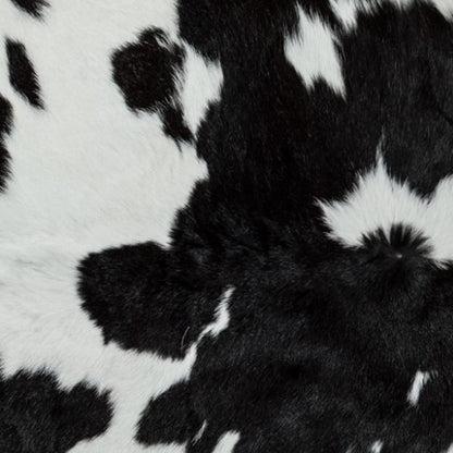 Black Cowhide Area Rug – Handwoven, Stain Resistant