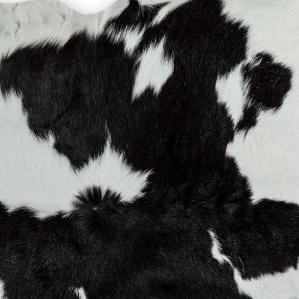 Black Cowhide Area Rug – Handwoven, Stain Resistant