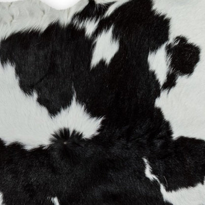 Black Cowhide Area Rug – Handwoven, Stain Resistant