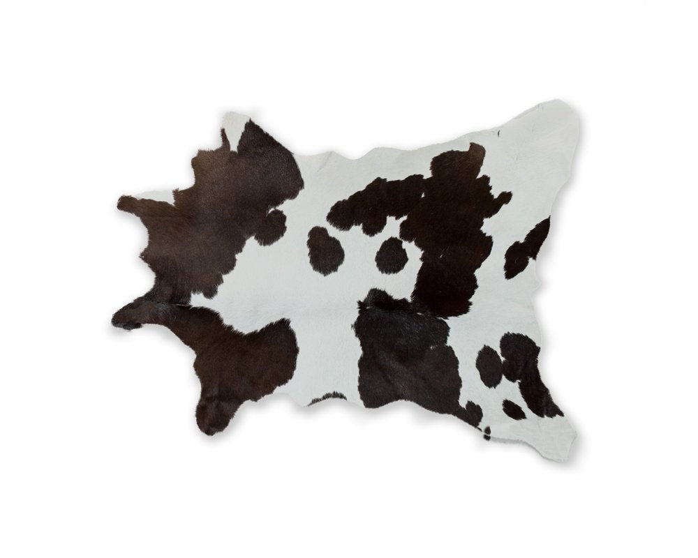 Black Cowhide Area Rug – Handwoven, Stain Resistant