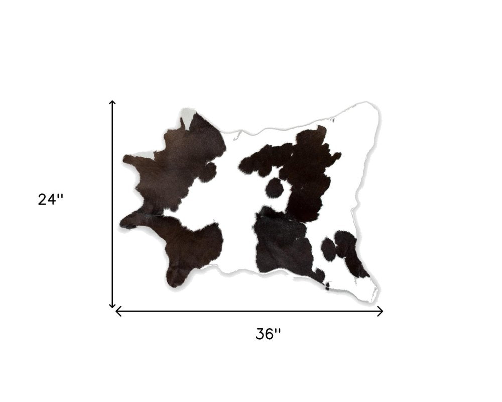 Black Cowhide Area Rug – Handwoven, Stain Resistant