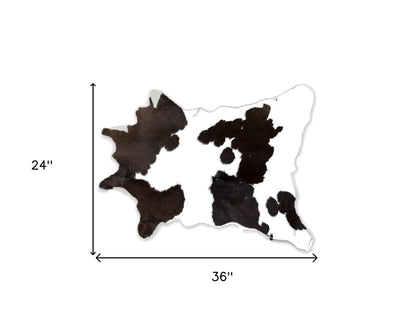 Black Cowhide Area Rug – Handwoven, Stain Resistant